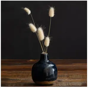 CHEHOMA Vase céramique bleu marine 10x9cm