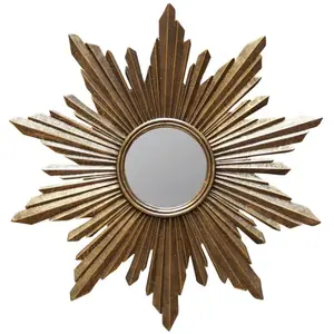 Chehoma Miroir Soleil en résine dorée pas cher