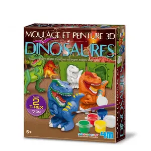 Comparateur de prix : Kit DIY moulage - 4M - Dinosaure - 2 dinosaures de 7 cm - Peinture incluse