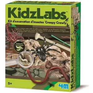 4M Kidzlabs: KIT D'EXCAVATION D'INSECTES 'CREEPY CRAWLY' boîte 17x22x6cm, 5+ pas cher