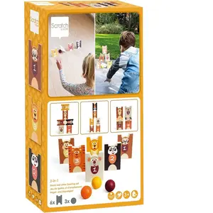 Comparateur de prix : Scratch Active Play: JEU D'EMPILEMENT & DE QUILLES Animaux Sauvages  - Jeu pour enfant  - 6182553 