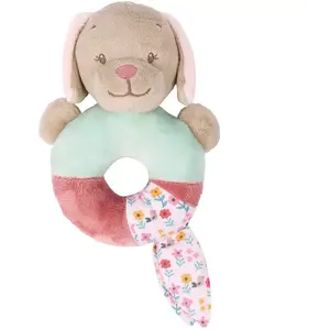 Nattou Cache Lali le chien, Iris & Lali, 26 x 14 x 6 cm, beige/rose pas cher