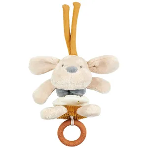Charlie Peluche chien vibrato avec anneau BEIGE Nattou pas cher
