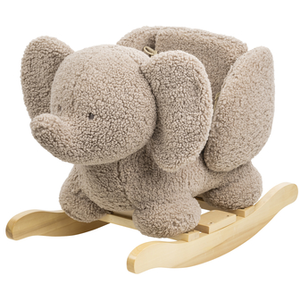 Comparateur de prix : Nattou Bascule éléphant taupe en bois et polyester gris 60x30x45 cm