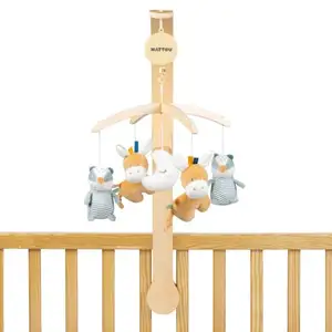 Comparateur de prix : Nattou Wooden Musical Mobile, 50 cm, Dark Warm Beige