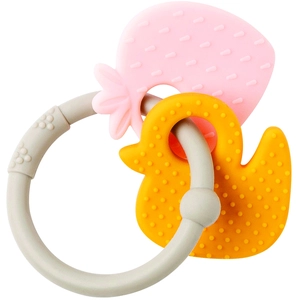 Comparateur de prix : NATTOU Anneau de dentition Fraise et canard - 100% silicone - Gris