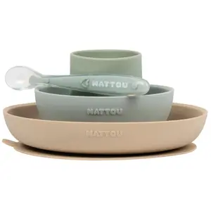NATTOU Tableware Set of 4 Pieces ensemble de table pour enfant Green 4 pcs