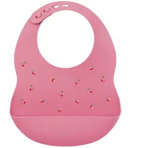 Bavoir imprimé silicone ROSE Nattou pas cher