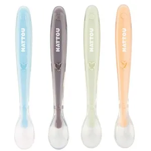 Comparateur de prix : Set 4 cuillères Silicone avec étui MULTICOLOR Nattou
