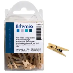 Comparateur de prix : Artemio 11006119 Mini pinces à linge en bois Objet Bois