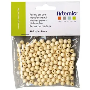 Artemio Perles 8 mm 180 pièces en bois, BeigeVendu paramazon