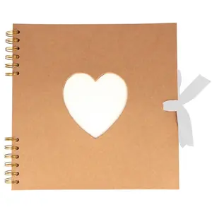 Non communiqué Album Kraft Livre d'or à décorer - Coeur - 25 x 25 cm - 40 pages pas cher