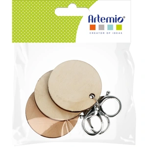 Comparateur de prix : Artemio Porte-clés - Non spécifié - Rond en bois - 5 cm - 3 pcs - Beige