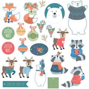 Artemio Forme en papier imprimé Beary Christmas pas cher