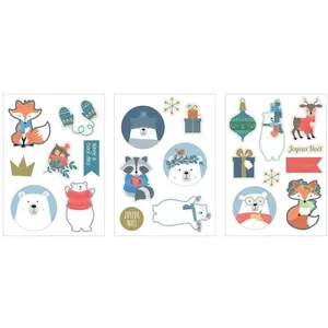 Artemio Lot de 3 stickers cartonnés Beary Christmas pas cher