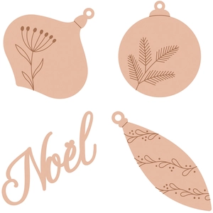 Comparateur de prix : Artemio Décoration de Noël ajourée en bois Splendid Christmas 12 pcs
