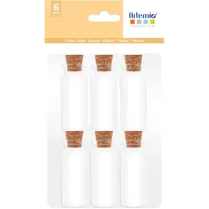Comparateur de prix : Artemio Fiole en verre + Bouchon en liège 2.2 x 6.2 cm 6 pcs