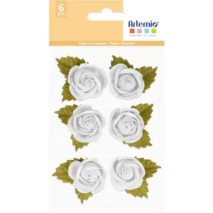 Artemio Roses ø 4 cm 6 pcs Papier BlancVendu parscrapmalin