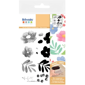 Artemio Set de tampons transparent - Au jardin fleuri
