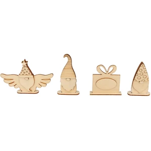 Artemio 4 silhouettes en bois de Noël à monter pas cher