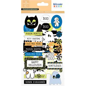 Artemio Stickers cartonnés Phosphorescent - Halloween - 58 pcs