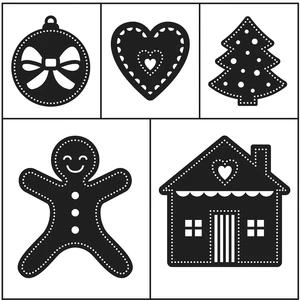 Artemio Set Tamp Bois 116 x 116 x 40 mm Noël Gingerbread pas cher