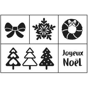 Artemio Set Tamp Bois 116 x 86 x 40 mm Noël Sapins