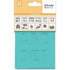 Non communiqué Set de pochoirs - Mes jolies comptines - 9 x 9 cm - 12 pcs