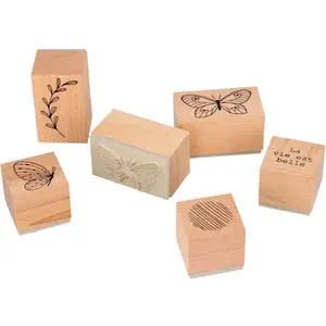 Comparateur de prix : Artemio Set Tamp Wood 265 x 53 x 40 mm Mon Essentiel tampons, Multicolore, Taille unique