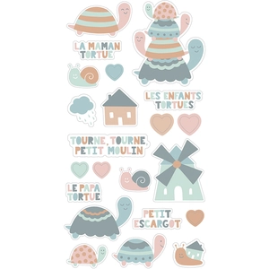 Non communiqué Stickers Puffy Mes jolies comptines - Tortues - 22 pcs pas cher