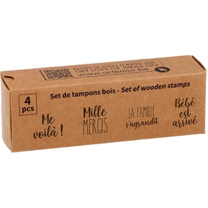 Comparateur de prix : Artemio Tampons Bois Set Naissance 4 pcs
