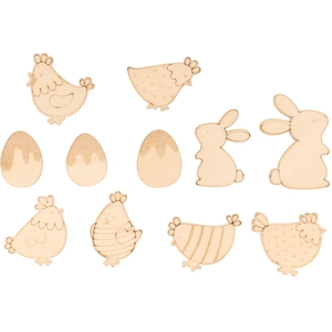 Comparateur de prix : Artemio Mini Silhouettes en bois 20 pcs Poulettes