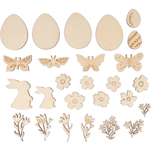 Artemio 26 minis silhouettes de Pâques en bois