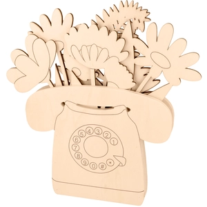 Artemio Téléphone + 5 fleurs en bois Life is simpleVendu parscrapmalin