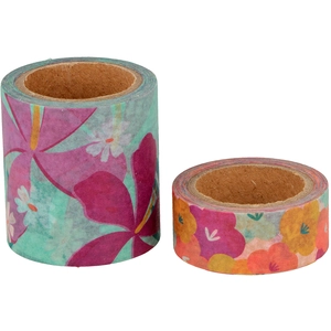 Artemio Ruban adhésif Washi Tape Colorblock 15 & 30 mm x 5 m FleursVendu parscrapmalin