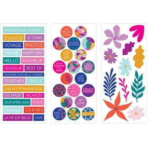 Artemio Autocollants Colorblock 3 Planches 10,5 x 23 cm pas cher
