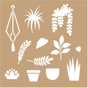 Artemio Pochoir en Kraft 20 x 20 cm Life is simple PlantesVendu parscrapmalin