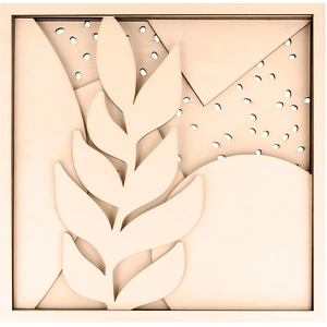 Artemio Cadre en relief en bois Colorblock 25 x 25 cm Feuilles pas cher