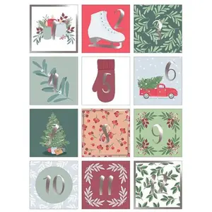 Artemio Stickers Carrés Calendrier de l'Avent Christmas TimeVendu parscrapmalin