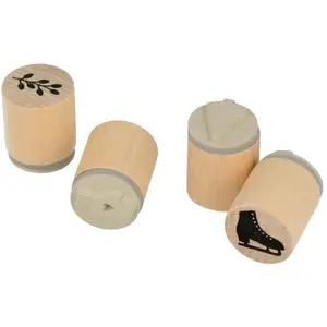 Artemio Tampons en bois 4 pcs ø 200 mm Christmas TimeVendu parscrapmalin