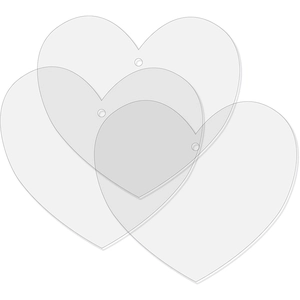 Artemio Coeur en acrylique transparent 3 pcs pas cher