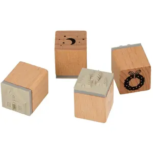 Artemio Tampons en bois 4 pcs Home for ChristmasVendu parscrapmalin