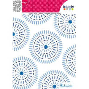 Comparateur de prix : Artemio Pochoir A4 Blue Ethnic Rosaces - Artémio - Décoration - Tout support