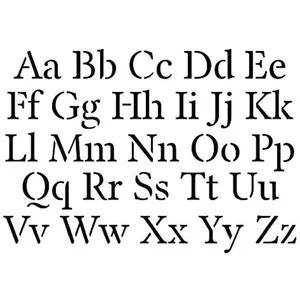 Artemio Alphabet Times Pochoir Home Déco -, Plastique, Noir, 15,5 x 0,2 x 19,5 cm 15020025