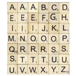 Artemio Set de 42 Alphabet Scrabble, Bois, Beige, 12,5 x 1 x 18,5 cm 11060303 pas cher