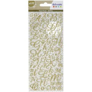 Comparateur de prix : Artemio 177 Lettres De L'Alphabet Adhésives Paillettées Dorées, Or