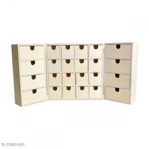 Artemio Meuble 24 Tiroirs en Bois à customiser - Meuble Rangement pas cher