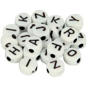 Comparateur de prix : Artemio Perles alphabet Rondes - Blanc et noir - 6 mm - 300 pcs environ