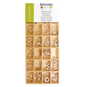 Artemio Alphabet en Bois - Lettres majuscules (13 mm) - Plateau