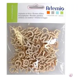 Artemio 11006471 Alphabet en Bois Lettres majuscules (13 mm) Recharge